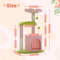 Cactus Cat Tree with Curved Perch Cozy Cat Condo Small Cat Tower with Removable Top Bed Cat Scratching Post for Indoor Cat Toys