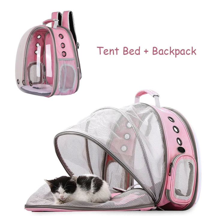 Cat Bag Expandable Cat Carrier Backpack Portable Pet Puppy Traveling Outdoor Backpack Transporter Conveyor Cats Bag Pet Supplie