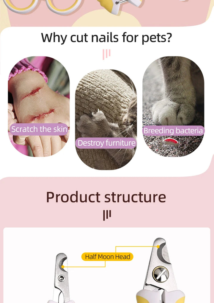 Pet Nail Clipper Scissors Pet Dog Cat Nail Toe Claw Clippers Scissors Trimmer Grooming Tools for Animals Pet Supplies