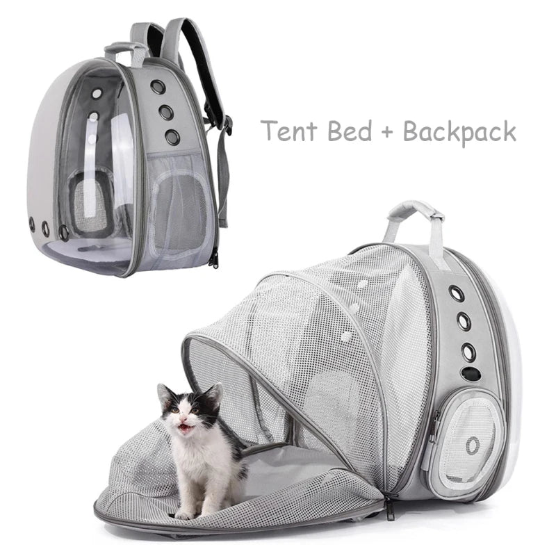 Cat Bag Expandable Cat Carrier Backpack Portable Pet Puppy Traveling Outdoor Backpack Transporter Conveyor Cats Bag Pet Supplie