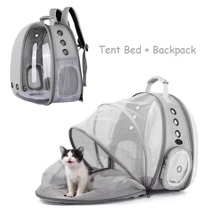Cat Bag Expandable Cat Carrier Backpack Portable Pet Puppy Traveling Outdoor Backpack Transporter Conveyor Cats Bag Pet Supplie