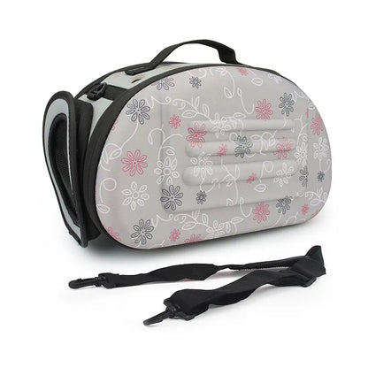 Travel Pet Bag Cat Flower Carriers Bags Breathable Pink Folding Small Dog Outdoor Shoulder Bag Folding Cats Carrying
