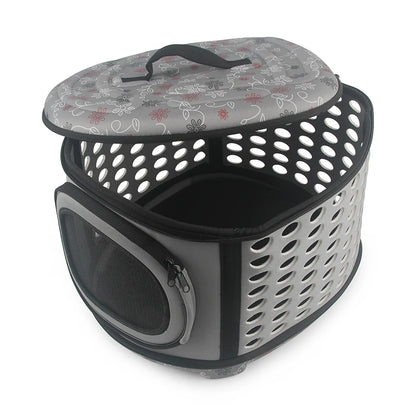 Travel Pet Bag Cat Flower Carriers Bags Breathable Pink Folding Small Dog Outdoor Shoulder Bag Folding Cats Carrying