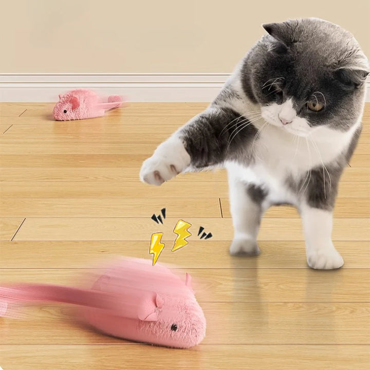 New Interactive Mouse Plush Cat Chew Toys Boredom Interactive Plush Toys Kitten Game Indoor Plush Mice Luminous Toys For Cats