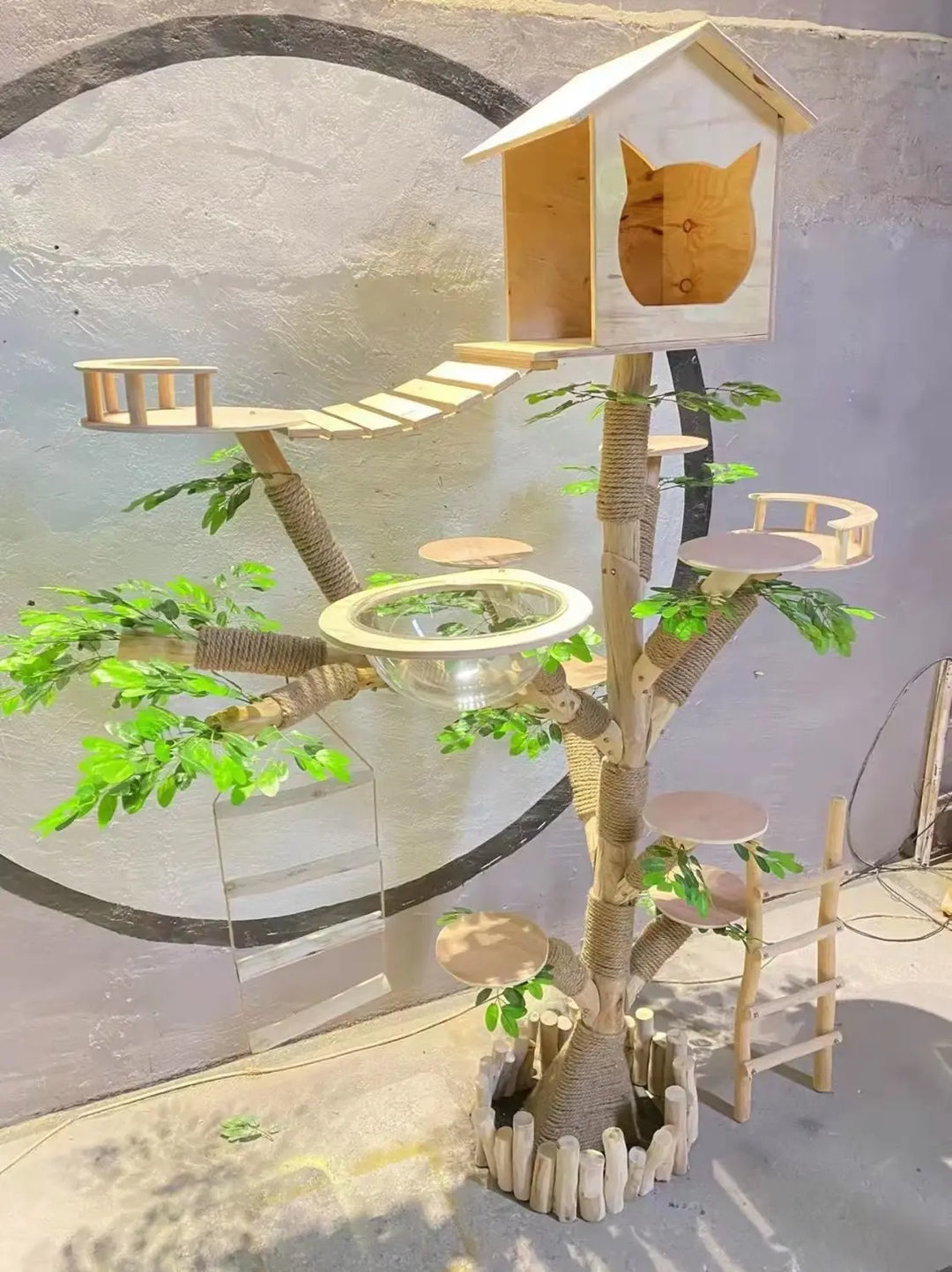 Nature Tree Cat Climbing Small Family Large Tree Cat Climbing Pet Tree House Indoor Habitat Pet Training Supplies Best GIft