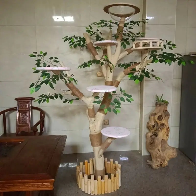 Nature Tree Cat Climbing Small Family Large Tree Cat Climbing Pet Tree House Indoor Habitat Pet Training Supplies Best GIft