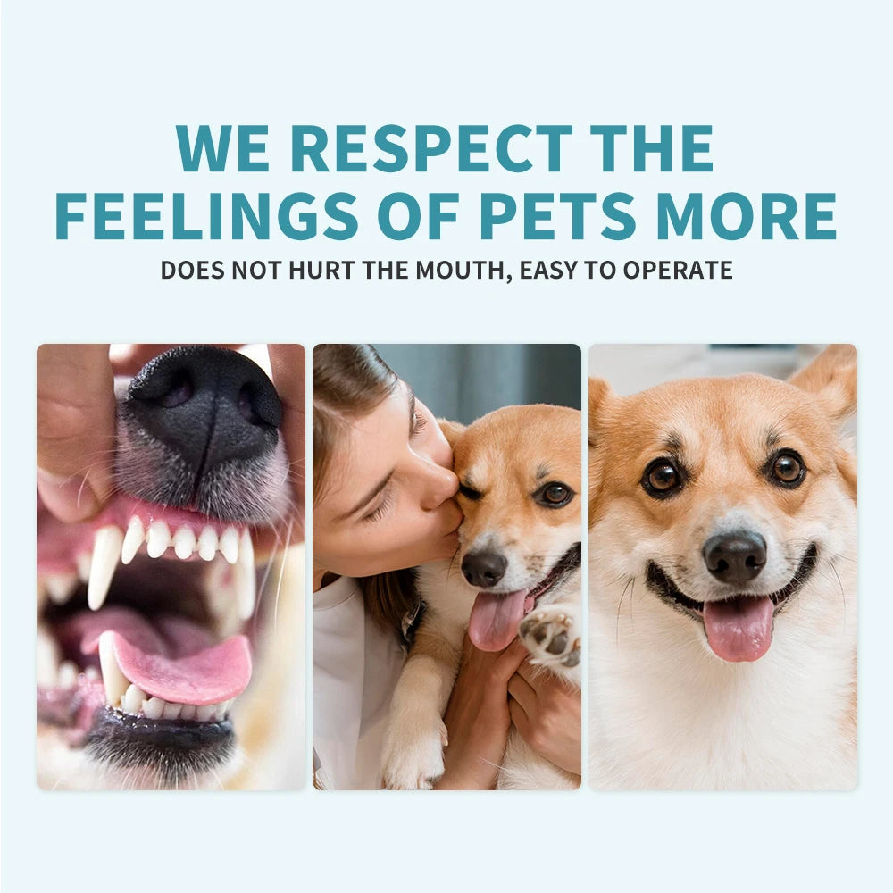 Pet Dental Finger Wipes for Dogs Cats Teeth & Gum Care Stain & Tartar Control Fresh Breath No-Rinse Disposable Oral Care