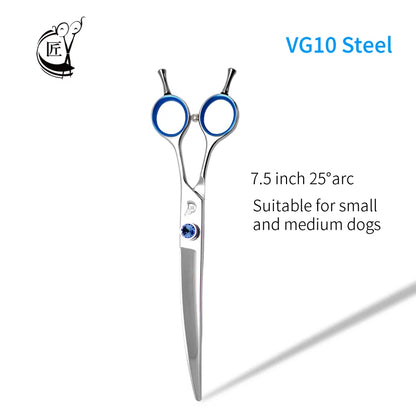 Crane Big Curved Pet Scissors 7.0/7.5/ 8/ 9/ 10 Inch For Dog Grooming Cutting High Quality Shears Large Dog Grooming VG10 Steel