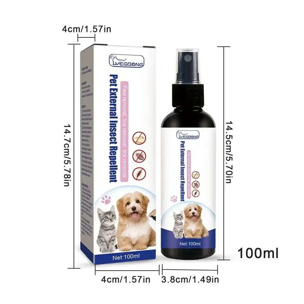 Pet Flea And Tick Repellent Spray Insect Killer Anti Itch Relief Mild Safe Insect Repellent Spray For Dog Cat Pet Care Supplies