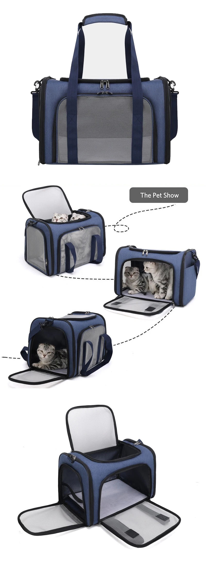 Pet Carriers Backpack Portable Breathable Foldable Shoulder Bag Cat Dog Carrier Bags Outgoing Travel Pets Handbag Transport Bag