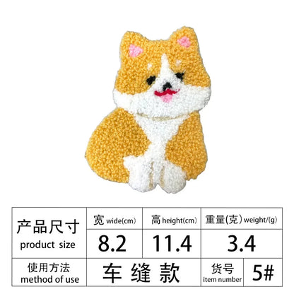 Large Long Dog New Towel Cartoon Animal Decorative Cloth Patch Clothes Accessories Embroidery DIY Patches for Clothing Sewing
