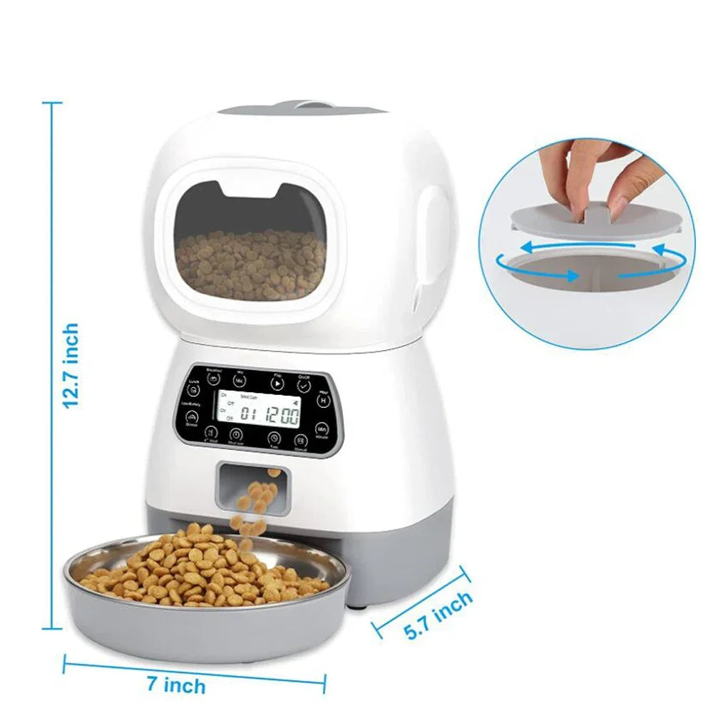 3.5L Automatic Pet Feeder Smart Food Dispenser for Cats Dogs Timer Stainless Steel Bowl Auto Cat Dogs WIFI Feeding Pet Supplies