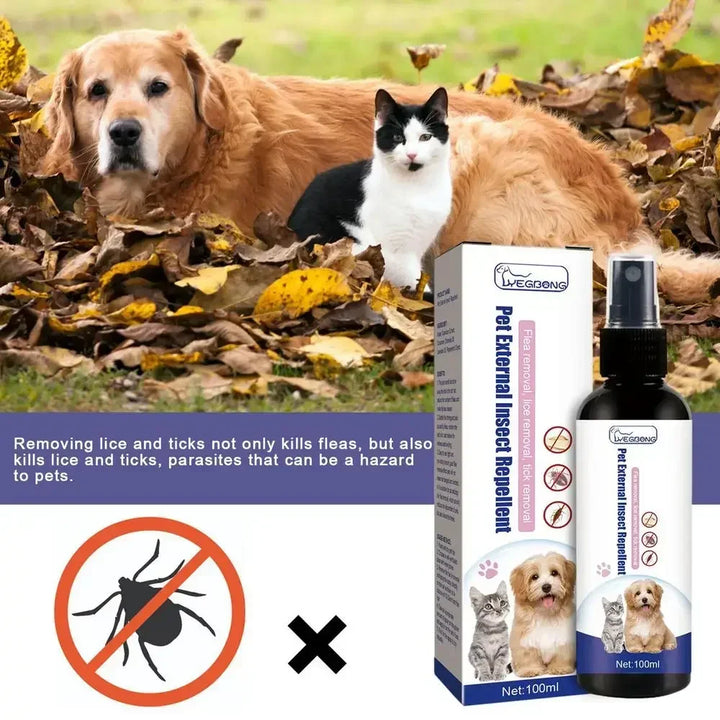 Pet Flea And Tick Repellent Spray Insect Killer Anti Itch Relief Mild Safe Insect Repellent Spray For Dog Cat Pet Care Supplies