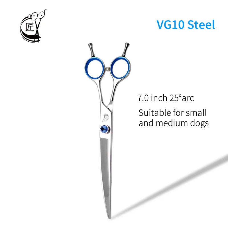 Crane Big Curved Pet Scissors 7.0/7.5/ 8/ 9/ 10 Inch For Dog Grooming Cutting High Quality Shears Large Dog Grooming VG10 Steel