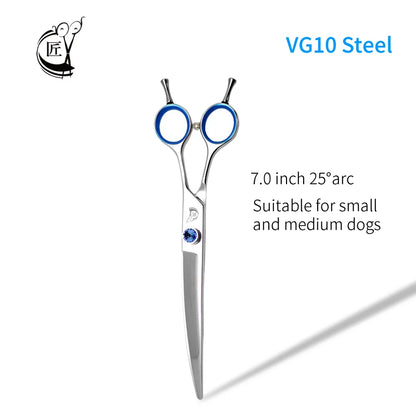 Crane Big Curved Pet Scissors 7.0/7.5/ 8/ 9/ 10 Inch For Dog Grooming Cutting High Quality Shears Large Dog Grooming VG10 Steel