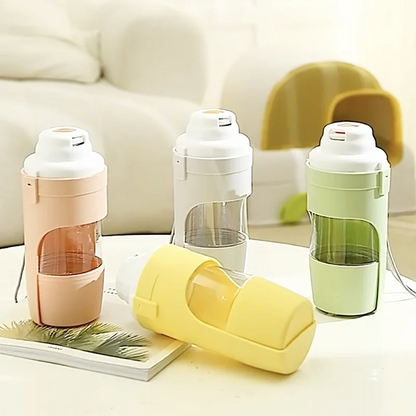 Pet Travel Water Bottle Portable with Food Container Foldable 2in1 Pet Outdoor Bowl Puppy Dog Cat Travel Drinking Food Feeder