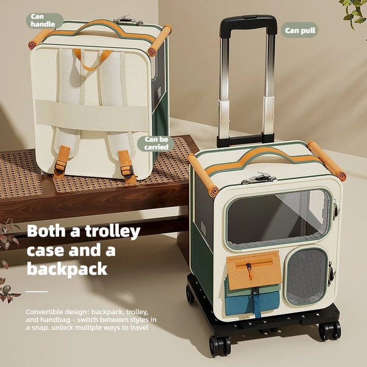 Rolling Cat Carrier with Wheels for Large Cats Small Dogs Up To 10kg  Ideal for Travel Walking and Camping Cat Handbag Dog Bag