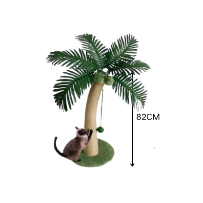 Coconut Tree Claw Sharpener Pole Interactive Cat Sisal Scratcher Natural Sisal Rope Cat Tree for Small Medium Cats