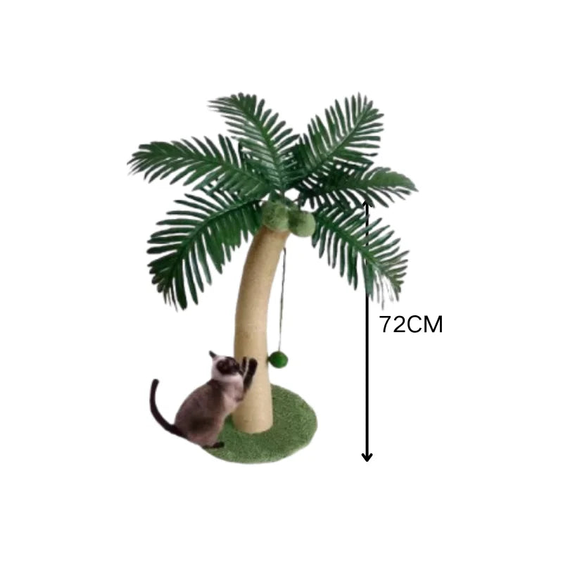 Coconut Tree Claw Sharpener Pole Interactive Cat Sisal Scratcher Natural Sisal Rope Cat Tree for Small Medium Cats