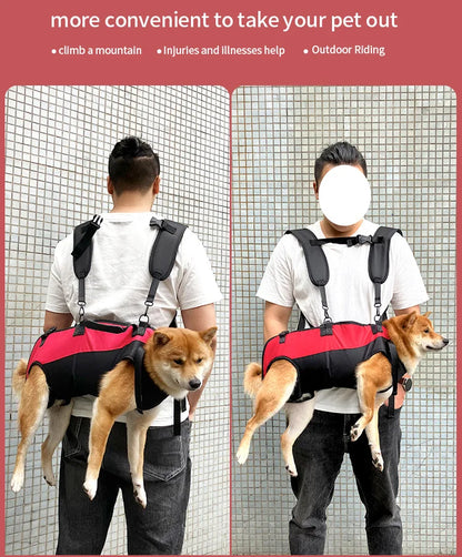 Pet Travel Backpack Shoulder Carrier Outdoor Hiking Walk Durable Comfortable Oxford Fabric Dog Carrying Bag Strap Fixation Bag