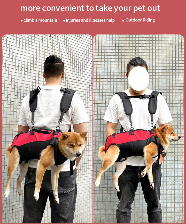 Pet Travel Backpack Shoulder Carrier Outdoor Hiking Walk Durable Comfortable Oxford Fabric Dog Carrying Bag Strap Fixation Bag