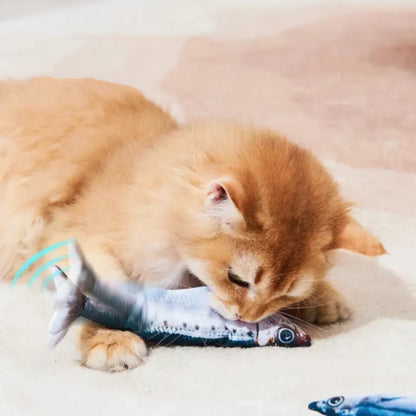Electric Cat Toy Fish Pet Cat Toys Catnip Simulation Fish Swing Kitten Dance Fish Toy Funny Cats Playing Supplies USB Charging