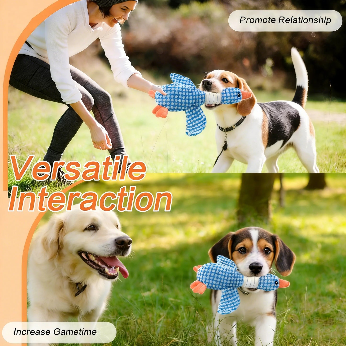New Dog Toy Plush Blue Goose Pet Teddy Puppy Large Dogs Toys Duck Tough Bite Chew Plush Sound Toy Relieve Boredom Pet Supplies