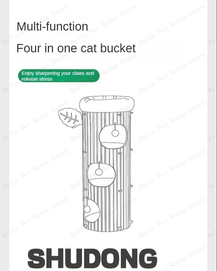 Multi-layer Felt Cat House Multi-function Tree Stump Cat House Wear-resistant Cat Scratching Board Pet Supplies Pet Furniture