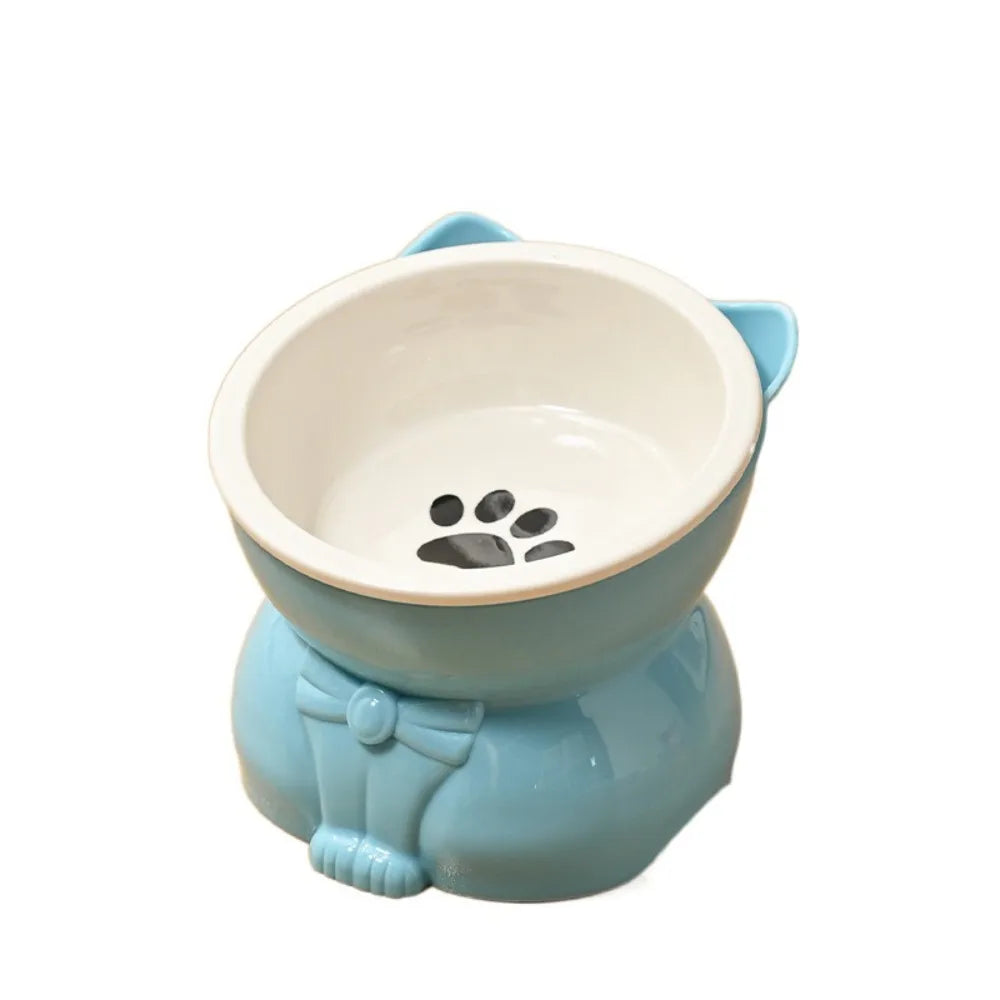 Pet Supplies Ceramic Cat Bowl Creative Slanted Mouth Dog Food Feeding Basin Non-slip Cute Pet Drinking Feeder Water Container