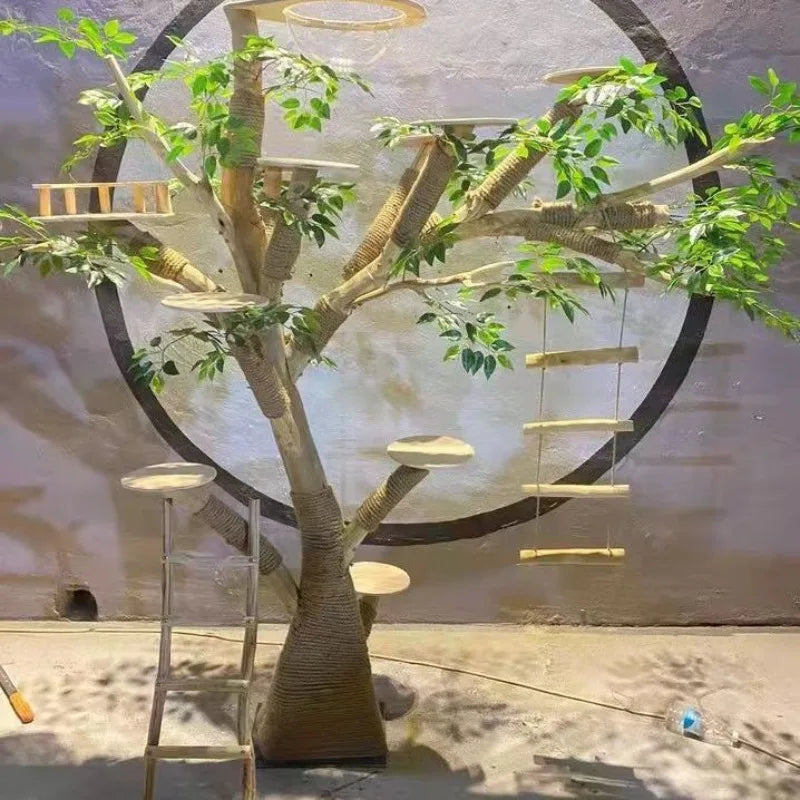 Nature Tree Cat Climbing Small Family Large Tree Cat Climbing Pet Tree House Indoor Habitat Pet Training Supplies Best GIft