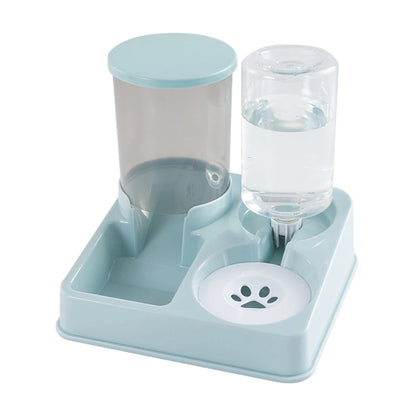 Automatic Cat Feeder Water Dispenser Set, 2 In 1 Tilted Automatic Pet Food And Water Feeder Gravity Food Feeder And Waterer