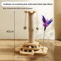 Wooden Cat Tree with Sisal Scratcher Board Vertical Scratching Post All-in-One Durable & Litter-Free Cat Toy Pet Supplies