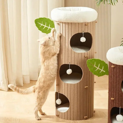 Multi-layer Felt Cat House Multi-function Tree Stump Cat House Wear-resistant Cat Scratching Board Pet Supplies Pet Furniture