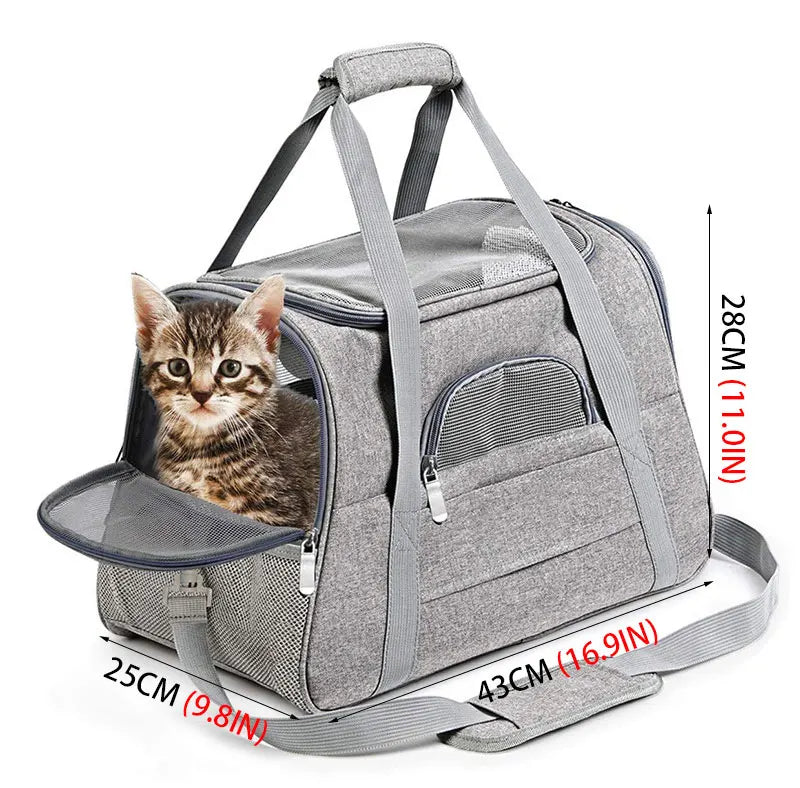 Cat Bags Portable Dog Carrier Bag Mesh Breathable Foldable Cats Carrier Bag Travel Breathable Transport Handbag Pet Travel Bags