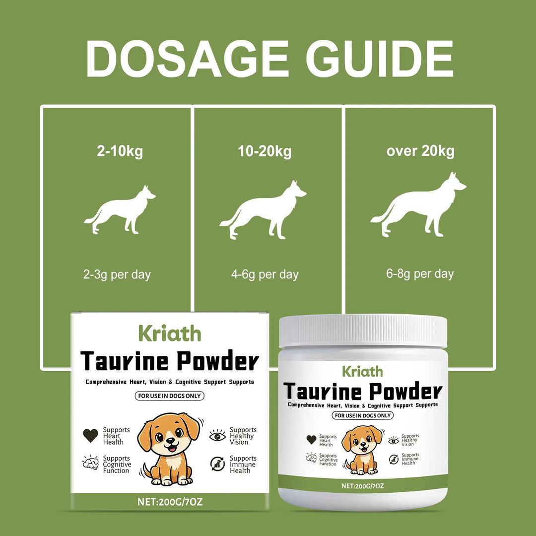 Pet Taurine Powder Support Heart Wellness Maintain Normal Vision Function Enhance Hair Radiance Dog Daily Nutrients Supplement