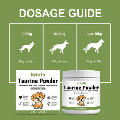 Pet Taurine Powder Support Heart Wellness Maintain Normal Vision Function Enhance Hair Radiance Dog Daily Nutrients Supplement