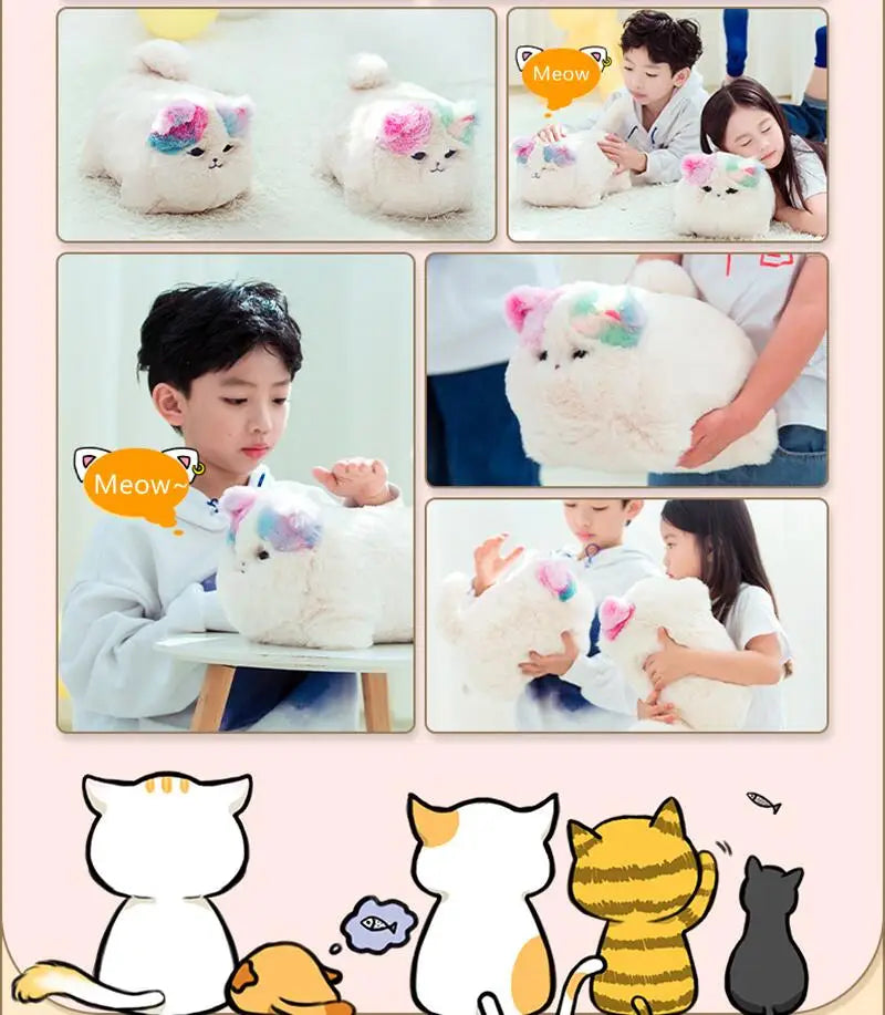 Cute Plush Toys Simulation Cat Dog Interactive Kids Huggy Pets Speak Electronic Accompanied Toy Children Gifts Birthday Awards