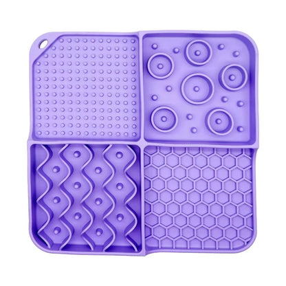 Slow Feeder Mat for Pets - Non-Toxic Silicone (Turquoise) Upgraded Anxiety and Boredom Relief Tool with Aluminum Bowl,17x11x2 in