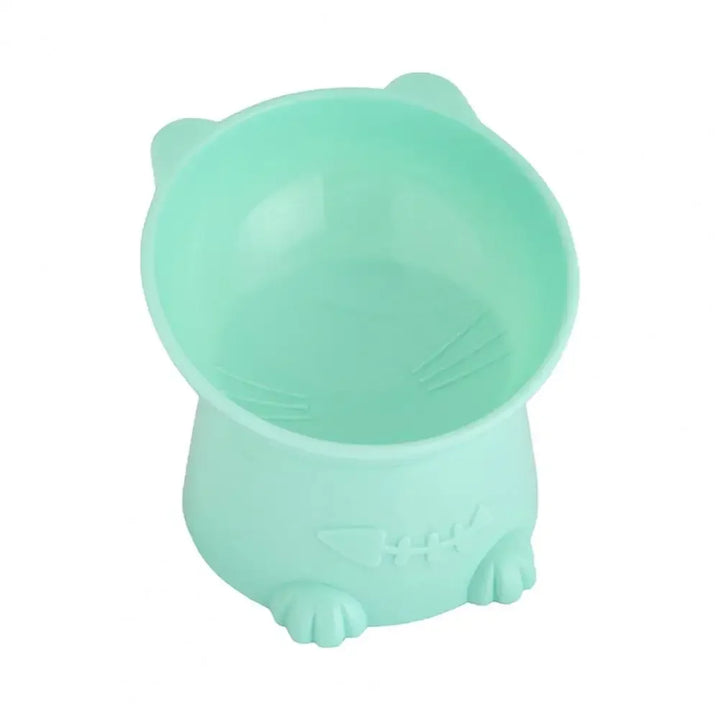 Pet Bowl Large Capacity Cats Bowls Oblique Mouth Cute Cartoon Cat Shape Cat Dog Food Dispenser Pet Feeder Pets Supplies