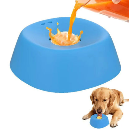 Pet Slow Feeder Bowl—Liquid Slow Dog Bowls: Non-Slip,Ball&Bone Design Slow Feeder for Cats&Dogs (Ideal for Bone Broth & Licking)