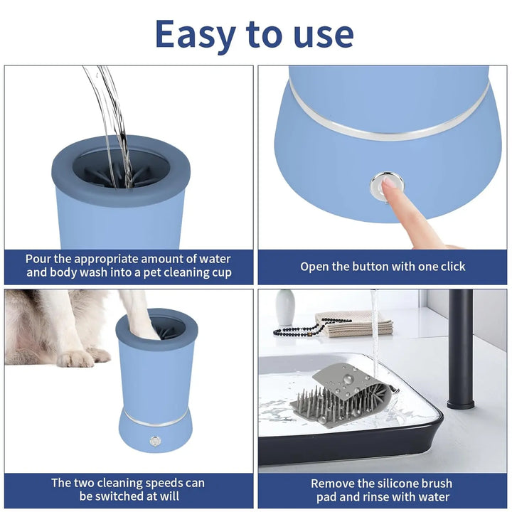 Paw Cleaner Massager Automatic Cleaner Portable Dog Paw Washer Electric Massager USB Rechargeable for Small To Medium Dogs Cats