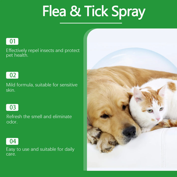 YEGBONG Flea Tick Spray Effective Insect Repellent Eliminate Odor Long Lasting Protection Gentle Ingredients Pet Flea Treatment