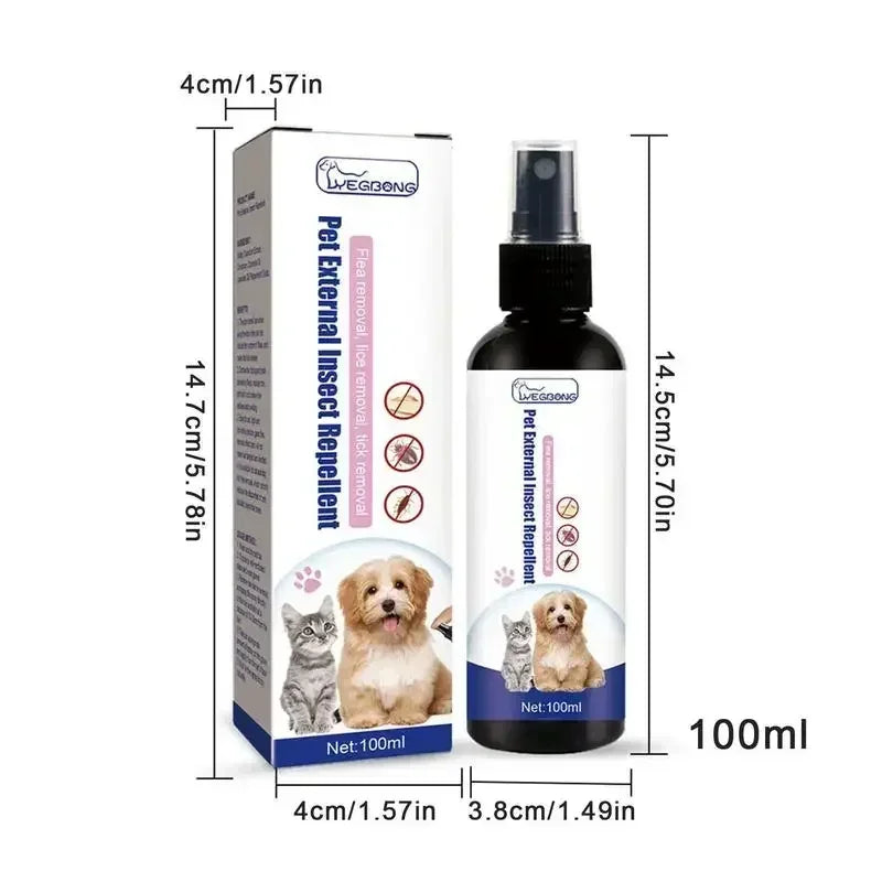 Pet Flea And Tick Repellent Spray Insect Killer Anti Itch Relief Mild Safe Insect Repellent Spray For Dog Cat Pet Care Supplies