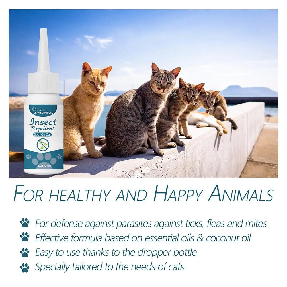 Pet Flea Killer Drop Anti-Fleas Ticks Lice Mite Removal Relieve Itching for Cats Dogs Ringworm Treatment Pet Insect Removal Drop