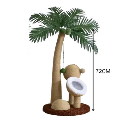 Coconut Tree Claw Sharpener Pole Interactive Cat Sisal Scratcher Natural Sisal Rope Cat Tree for Small Medium Cats