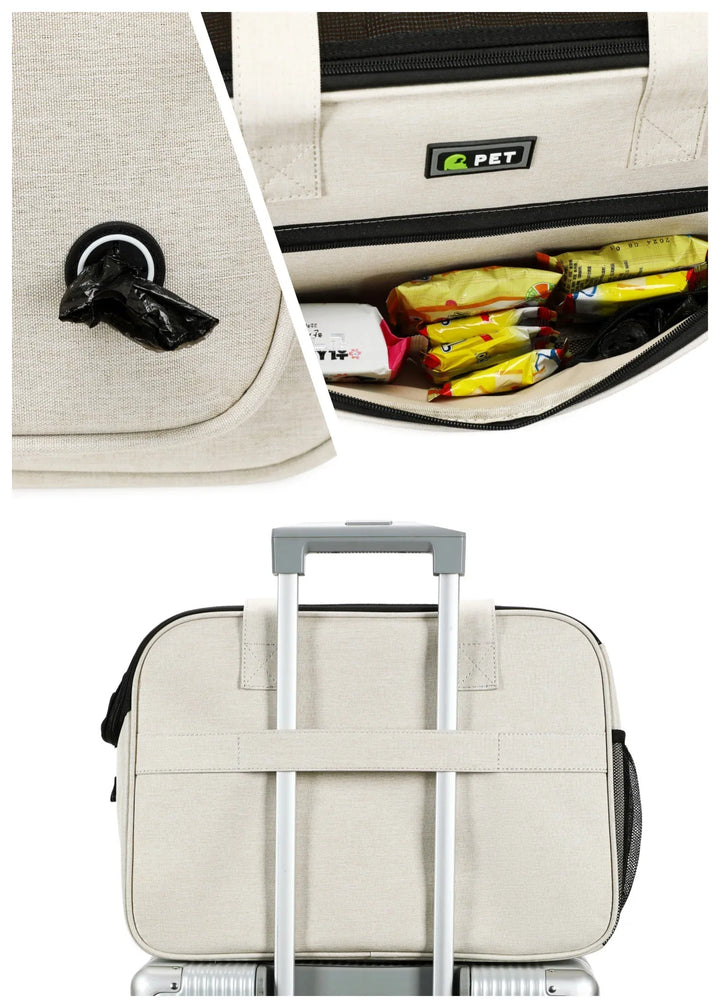 Pet carrier bag for cats and small dogs, portable handbag for outings, large-capacity pet carrier for puppies