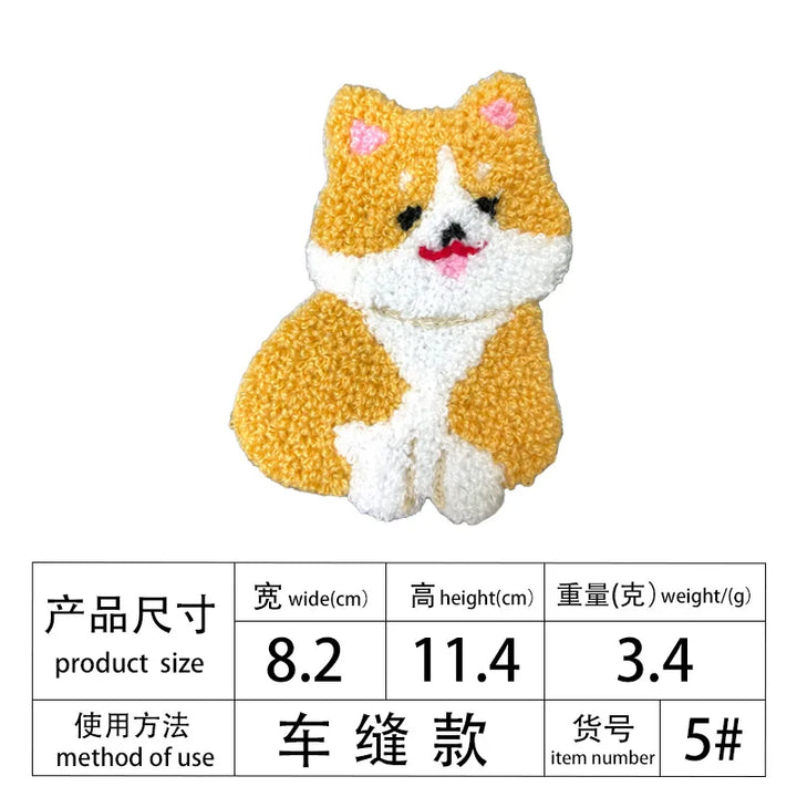 Large Long Dog New Towel Cartoon Animal Decorative Cloth Patch Clothes Accessories Embroidery DIY Patches for Clothing Sewing