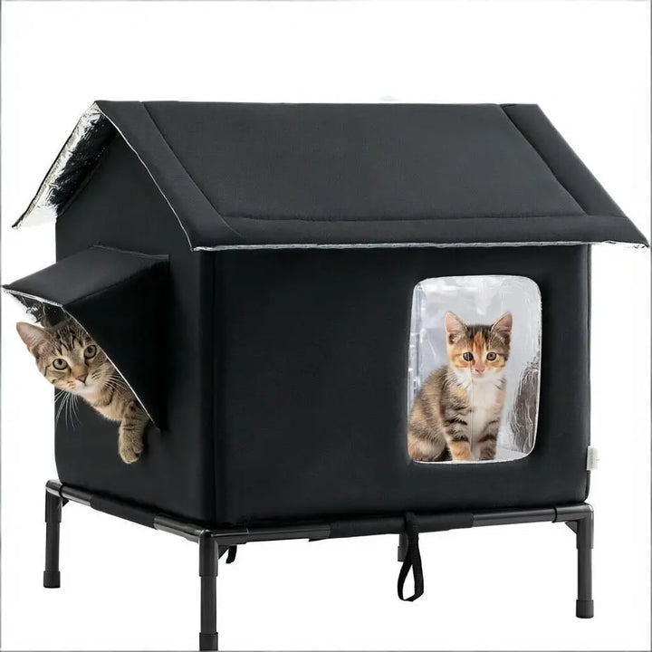 Elevated Pet House-Bed Moisture-Proof Design Cat House Weatherproof for Indoor or Outdoor Use Fits Small or Medium Pets