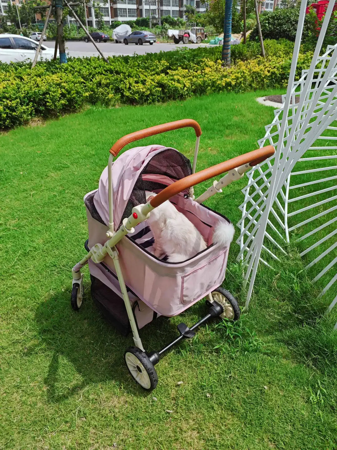 3-in-1 Pet Stroller for Cats & Dogs Detachable Carrier  Storage Basket One-Hand Fold & 4-Wheel Brakes  cat carrier dog carrier