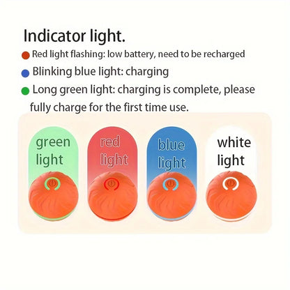 Intelligent dog toy, interactive pet toy, random rolling and jumping, colorful lights, long-lasting battery life of 4 hours, inc